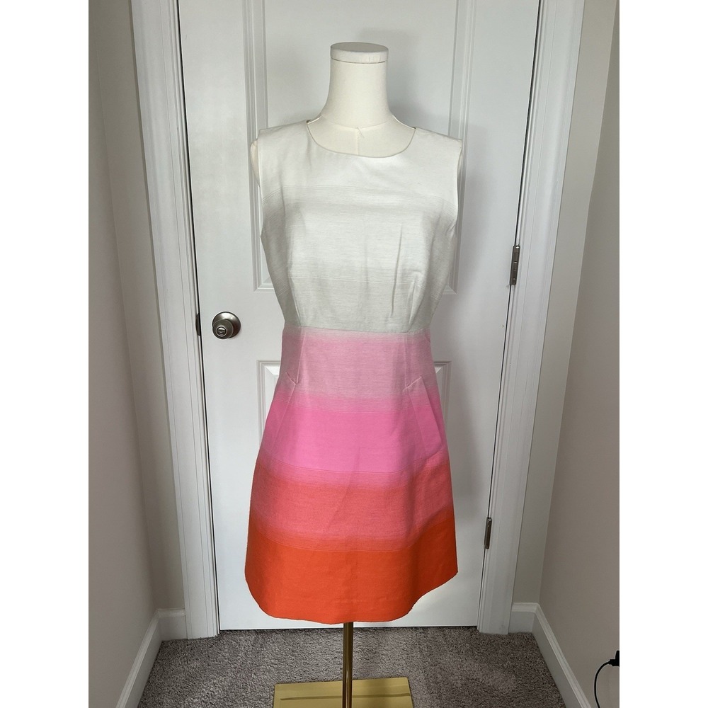 NWT Diane Von Furstenberg Ombré Sleeveless Shift A-line Dress Size 8
